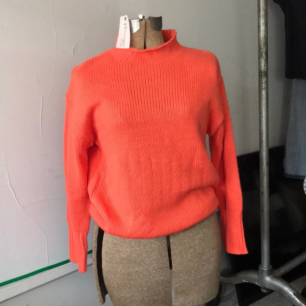 Vibrant orange Philosophy knit sweater in xs